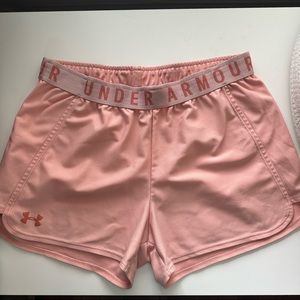 Peach Under Armour shorts